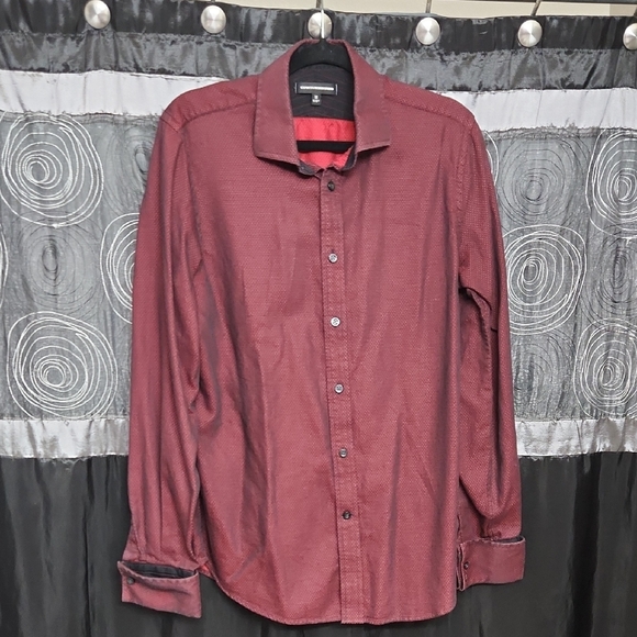 Express Men's Maroon Casual Button Down Shirt - Picture 1 of 5